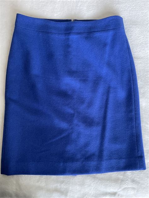 Womens Sz 4 J Crew Royal Blue Pencil Skirt In Double Serge Wool Ebay