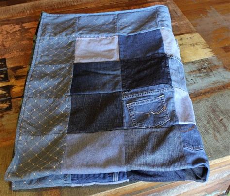 Denim Quilt Crib Size Lap Quilt Upcycled Blue Jean Etsy Denim Quilt