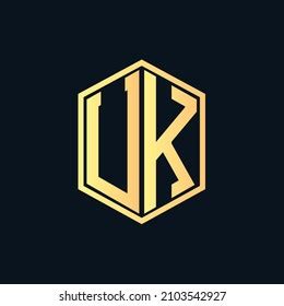 Uk Unique Abstract Geometric Vector Logo Stock Vector Royalty Free