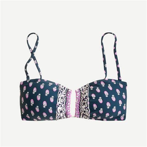 J Crew U Front Bandeau Bikini Top In Best Buds For Women