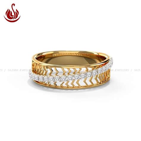 Sazuna Zigzag Cutout Diamond Band Sazuna Jewellers