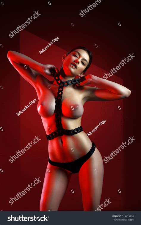 Beautiful Naked Woman Posing Leather Lingerie Stock Photo 514429738 Shutterstock