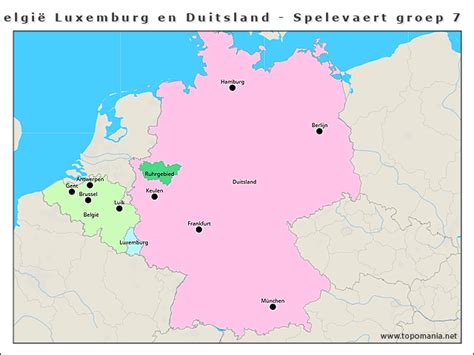 Topografie België Luxemburg en Duitsland Spelevaert groep 7