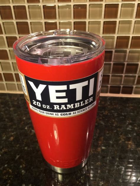 Custom Yeti 20 Oz Rambler Red Powder Coated