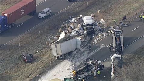 Glue Spills On I 80 After 3 Trucks Crash At Briggs Street Near Joliet