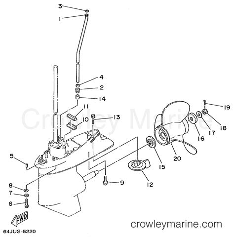 LOWER CASING DRIVE 2 T50TLRX 1999 Outboard 50hp T50TLRX Crowley Marine