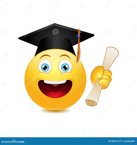 Graduation Emoticon Stock Vector Illustration Of Avatar