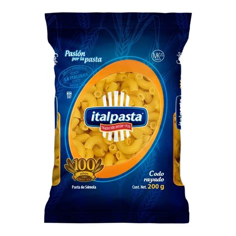 Sopa De Codo Italpasta Rayado 200 G Walmart