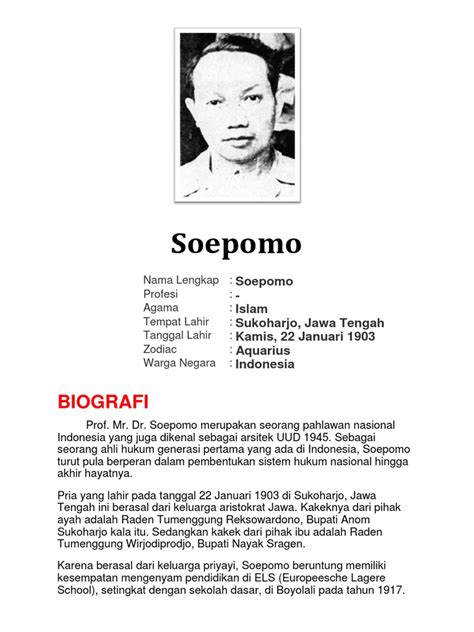 Biografi Soepomo | PDF