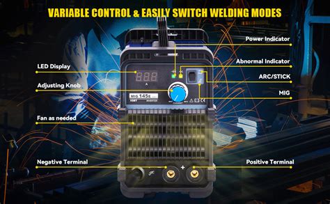 RILAND MIG Welder 110 V Flux Core Soldador MIG Stick Máquina soldadora