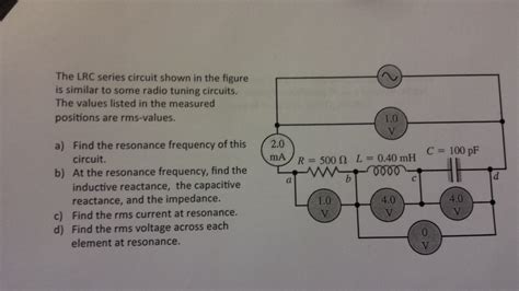 Solved Lrc Circuit The Lrc Series Circuit Shown In The Chegg