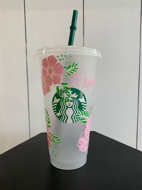 Reusable Starbucks Cup With Lid And Straw 24oz Cold Coffee Etsy