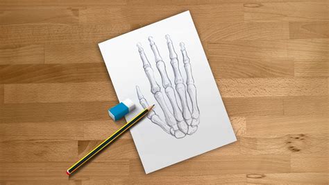 Skeleton Hand Drawing In Steps Video Illustrations