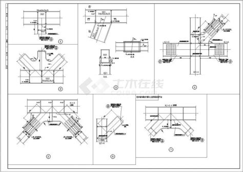 钢结构设计说明及节点大样cad图通用节点详图土木在线
