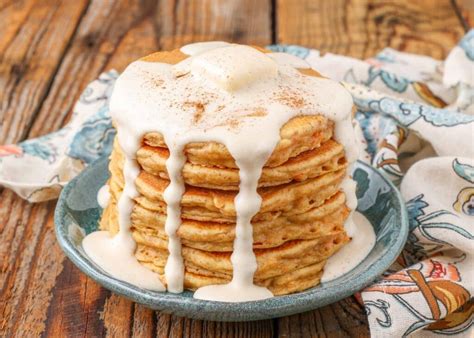 Carrot Cake Pancakes With Cream Cheese Syrup Karinokada