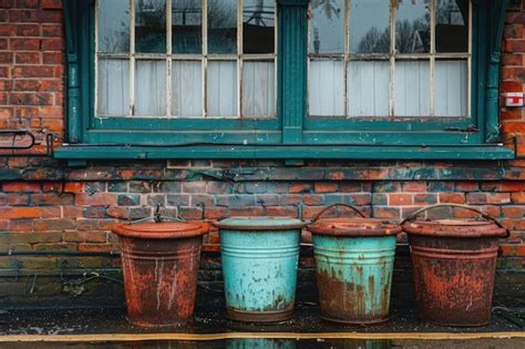 Premium Photo Vintage Fire Buckets Outside Uk Railway Station For