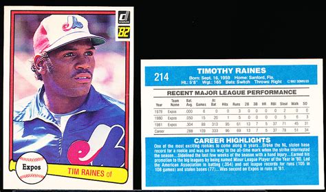 Lot Detail Donruss Bb Tim Raines Expos Cards