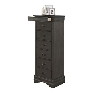 Modern Louis Philippe Lingerie Chest With Hidden Drawer Dark Brown