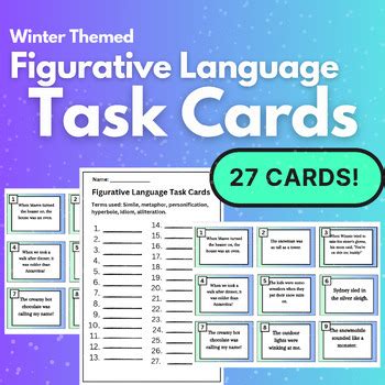 Winter Ela Figurative Language Task Cards By Miss Scozzaro Tpt