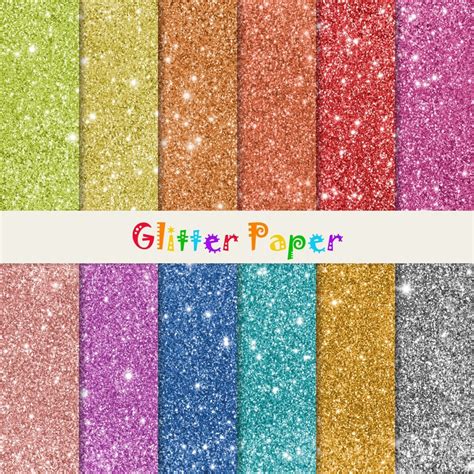 Buy 2 Get 1 Free Digital Glitter Paper Pink Glitter Gold