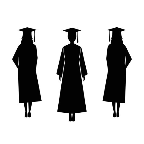 Hand Drawn Graduation Woman Full Body Silhouette Illustration Isolated