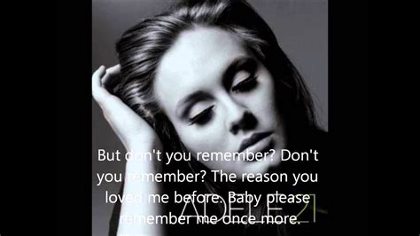 Don T You Remember Adele Lyrics Video YouTube