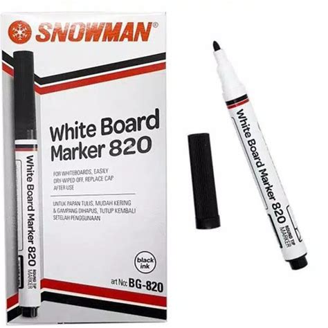 Jual Spidol Snowman BG-820 Boardmarker / G-520 Permanen Marker - Whiteboard, Hitam - Jakarta ...