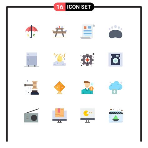 Set Of 16 Modern UI Icons Symbols Signs For Footprint Bear Seat Paper