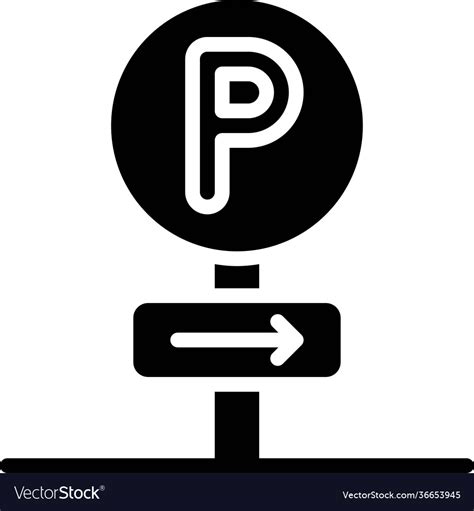 Directional Parking Sign Icon Lot Related Vector Image