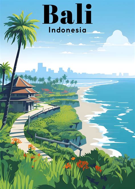 Bali Indonesia Travel Poster Picture Metal Print Paint By Khloi