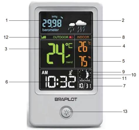 BRAPILOT BP WS100 Home Weather Station User Manual