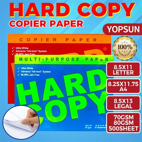 Hard Copy Bond Paper Short A Long Gsm Gsm Copy Paper