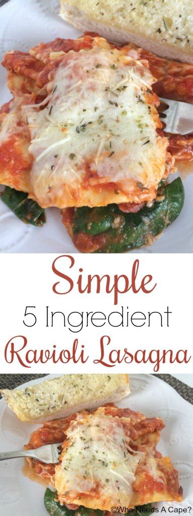 Simple 5 Ingredient Ravioli Lasagna