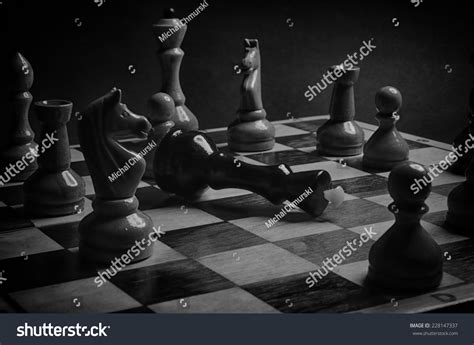 Chess Board Black & White Stock Photo 228147337 : Shutterstock