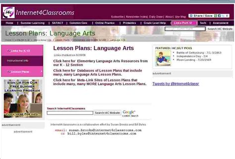 Language Arts Lesson Plans Elementary Middle High School At I4c