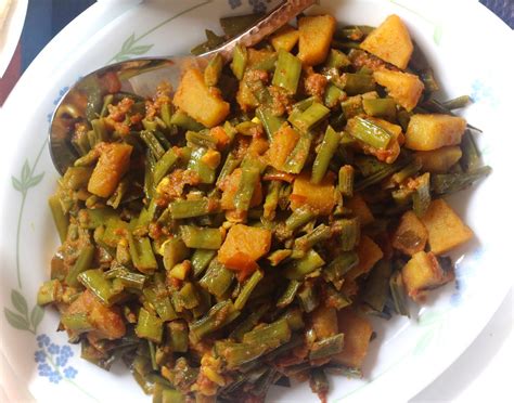 Loveisincookin GAVAR SABJI CLUSTER BEANS AND POTATO CURRY