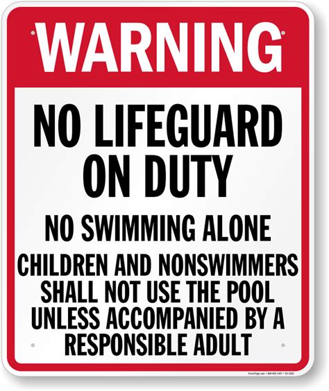 Pennsylvania No Lifeguard On Duty Sign, SKU: S2-1550