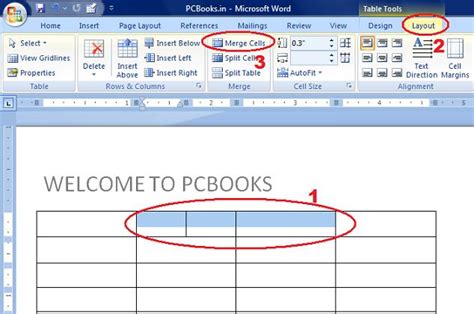 MS Word Tutorial Merging Cells Of A Table