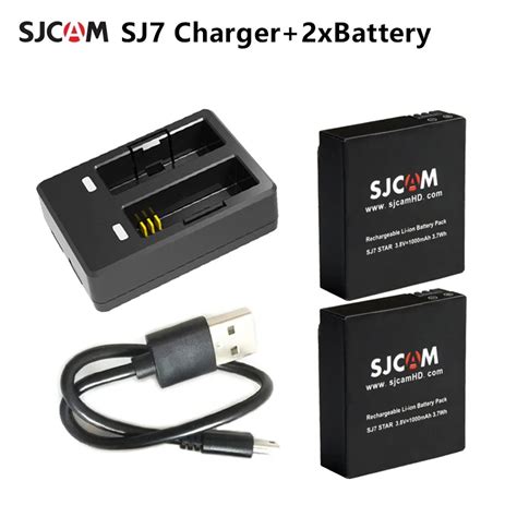 SJ7 Star Dual Charger 2pcs Battery 1000mAh Rechargeable Li Ion