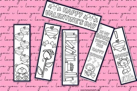 6 Free Valentine S Bookmarks To Color Homeschool Of 1