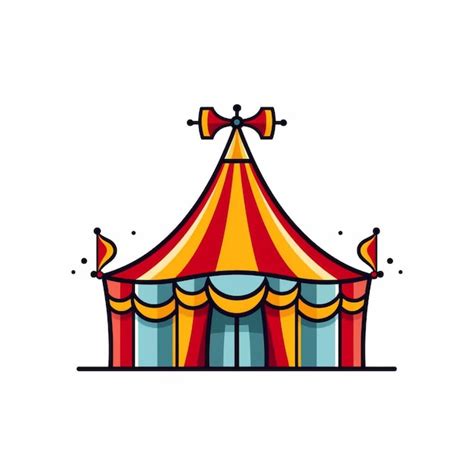 Premium Photo A Circus Tent With A Red And Yellow Roof And A Bow On