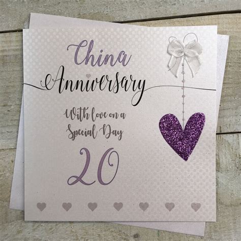 20th China Anniversary Card For Wife Husband Mum And Dad Etsy