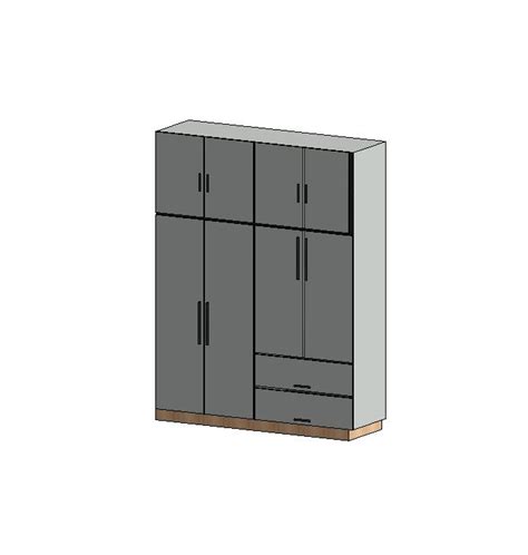 Closet De Melamina Con Puertas Y Cajones Para Revit Familias