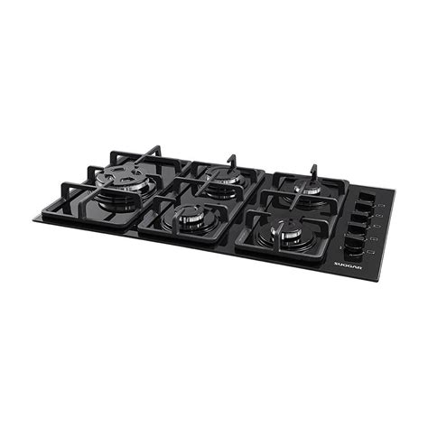 Cooktop Mesa 5 Bocas Vidro Gás Fg5335vp Suggar Preto Bivolt Submarino