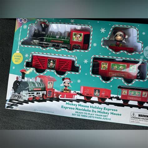 Disney Holiday Disney Mickey Mouse Christmas Train Set New Lights