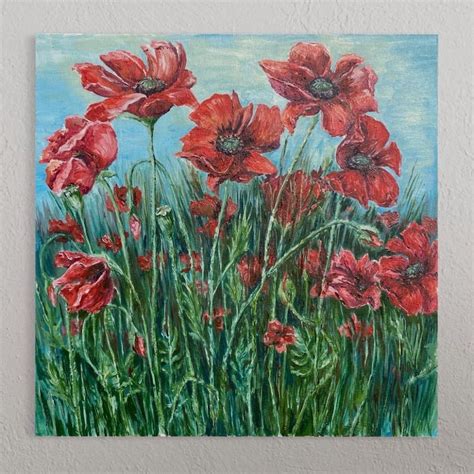 Red Poppy Painting Etsy