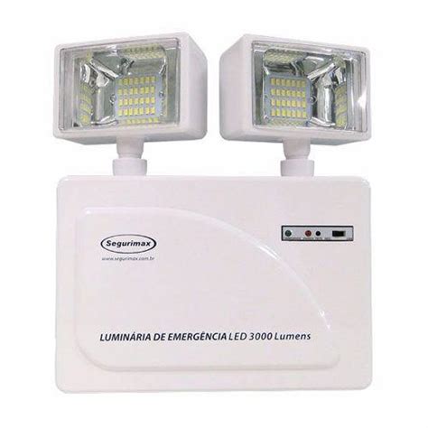 Luminária Luz De Emergência Led 3000 Lumens Faróis Segurimax