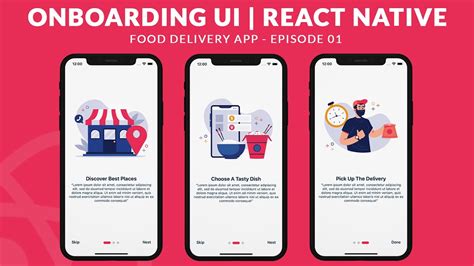 Intro Onboarding Screens React Native Food Delivery App Ep01 Youtube