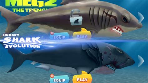 The Meg Megalodon Vs Enemy Megalodon Hungry Shark Evolution Youtube