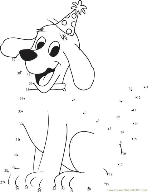 Cute Clifford Dot To Dot Printable Worksheet Connect The Dots